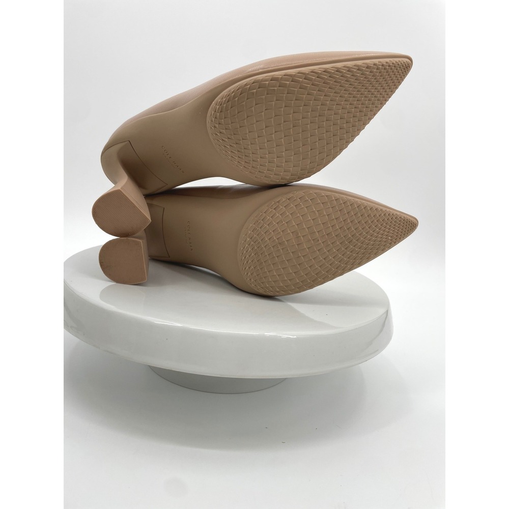Cole Haan Pumps Women 8B Nude Leather Flared Heel Pointed Toe Grand 360 - Picture 8 of 10